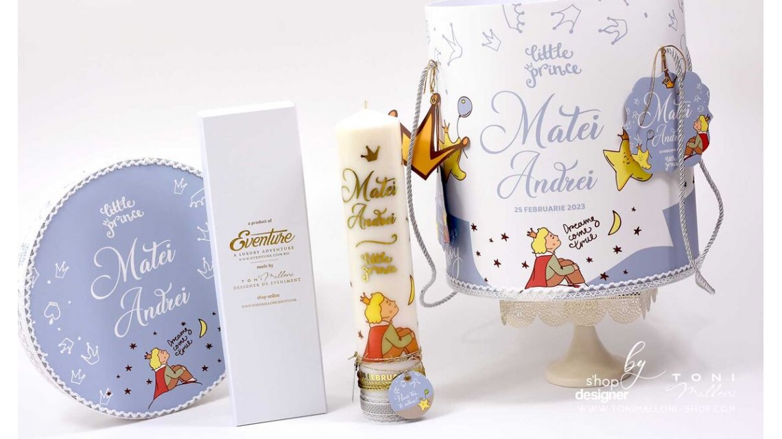 Trusou de botez cu broderie personalizata pentru baieti, Micul print, Le petit prince  14